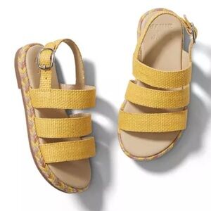 NWT Janie and Jack Yellow Kids Espadrilles- Size 6T